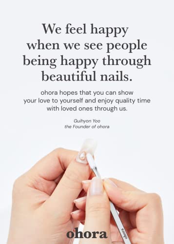 ohora Semi Cured Gel Nail Strips (N Bare Crystal) - Works with Any Lamps, Salon-Quality, Long Lasting, Easy to Apply & Remove - Includes 2 Prep Pads, Nail File & Wooden Stick