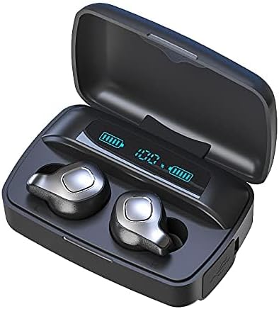 Wireless Earbuds new Technology Air 4 mics Bluetooth 5.0 Earbud Touch Control USB-C Quick Charge deep Bass in-Ear Detection Headphones (Black F8)