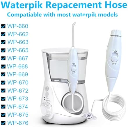 Oral Hygiene Accessories Replacement Hose and Handle Parts Compatible with Waterpik' Water flosser WP-100 WP-300 WP-660 WP-900, Pack of 1 Handle Hose