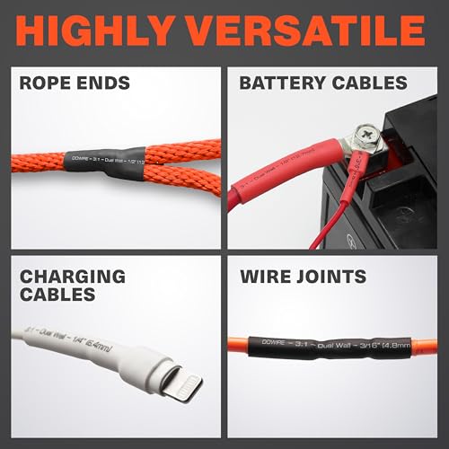 Dowire Heat Shrink Tubing 1/8" - Adhesive Lined - 3:1 Ratio - Waterproof Marine Grade Shrink Tube - Wire Shrink Wrap Tubing - Black - 50 Feet - color: Black, size: 1/8" - 50 Ft