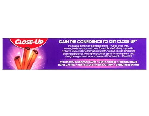 Close-Up Toothpaste, Refreshing Red Gel, Anticavity Fluoride, Cinnamon, 6 Ounce (Pack of 6)
