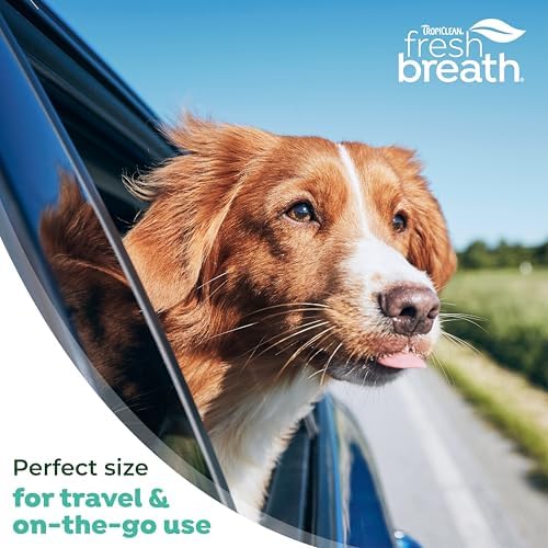 TropiClean Fresh Breath Water Additive Concentrate for Dogs | Breath Freshener and Teeth Cleaning Solution | No Brushing Required | 2.2oz.