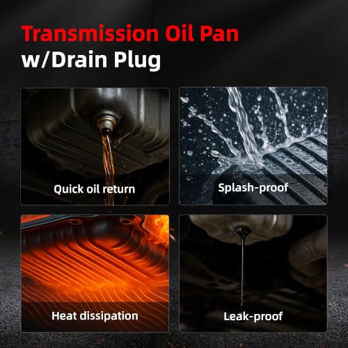 Oil Pan w/Drain Plug, Transmission Oil Pan for Ram 1500 2013-2021 | for Ram 2500 3500 2019-2021, for Ram 1500 Classic 2019-2021, for Jeep Grand Cherokee 2014-2021, 265-850, 265850, 68225344AA - size: for Ram 1500/Grand Cherokee 2014-2021