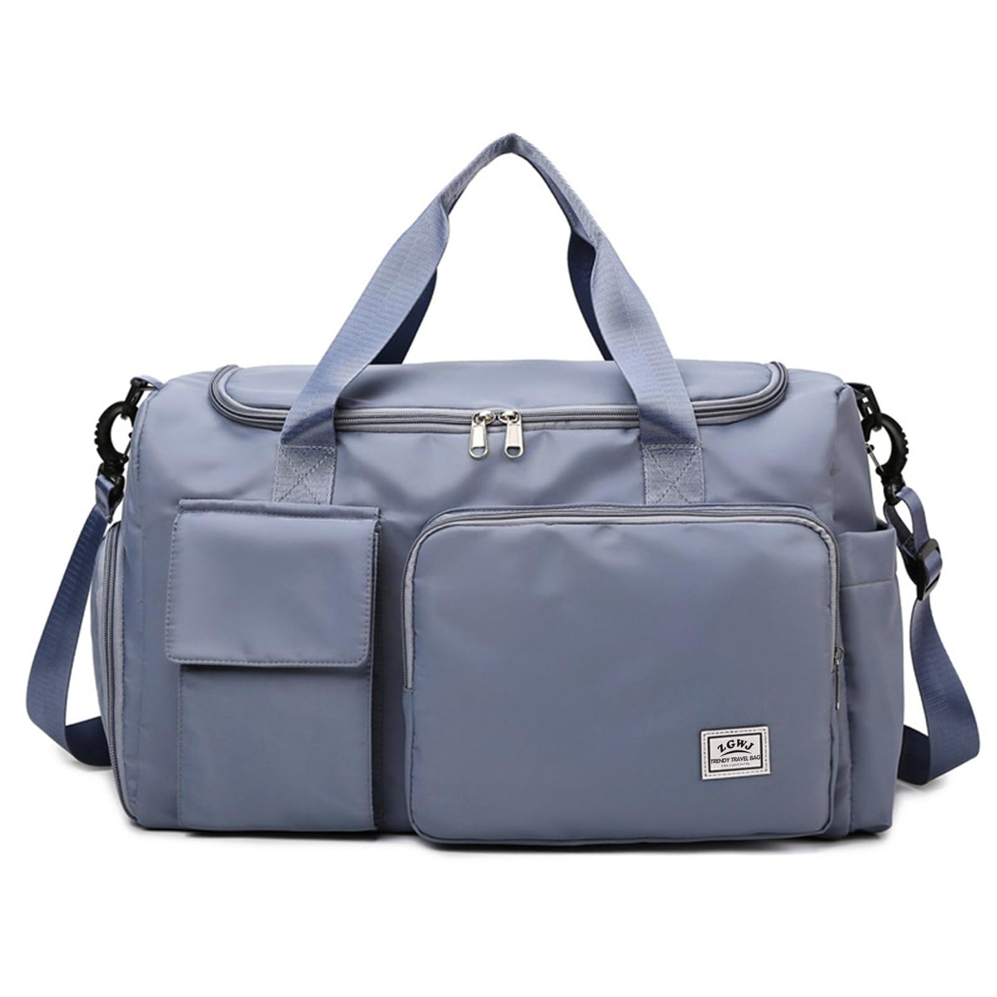 Travel Duffel Tote Bag with Dry Wet Separation Pocket, Weekender Bag for Women and Men,Waterproof Bag with Shoe Compartment Lightweight and Easy Carry on Blue