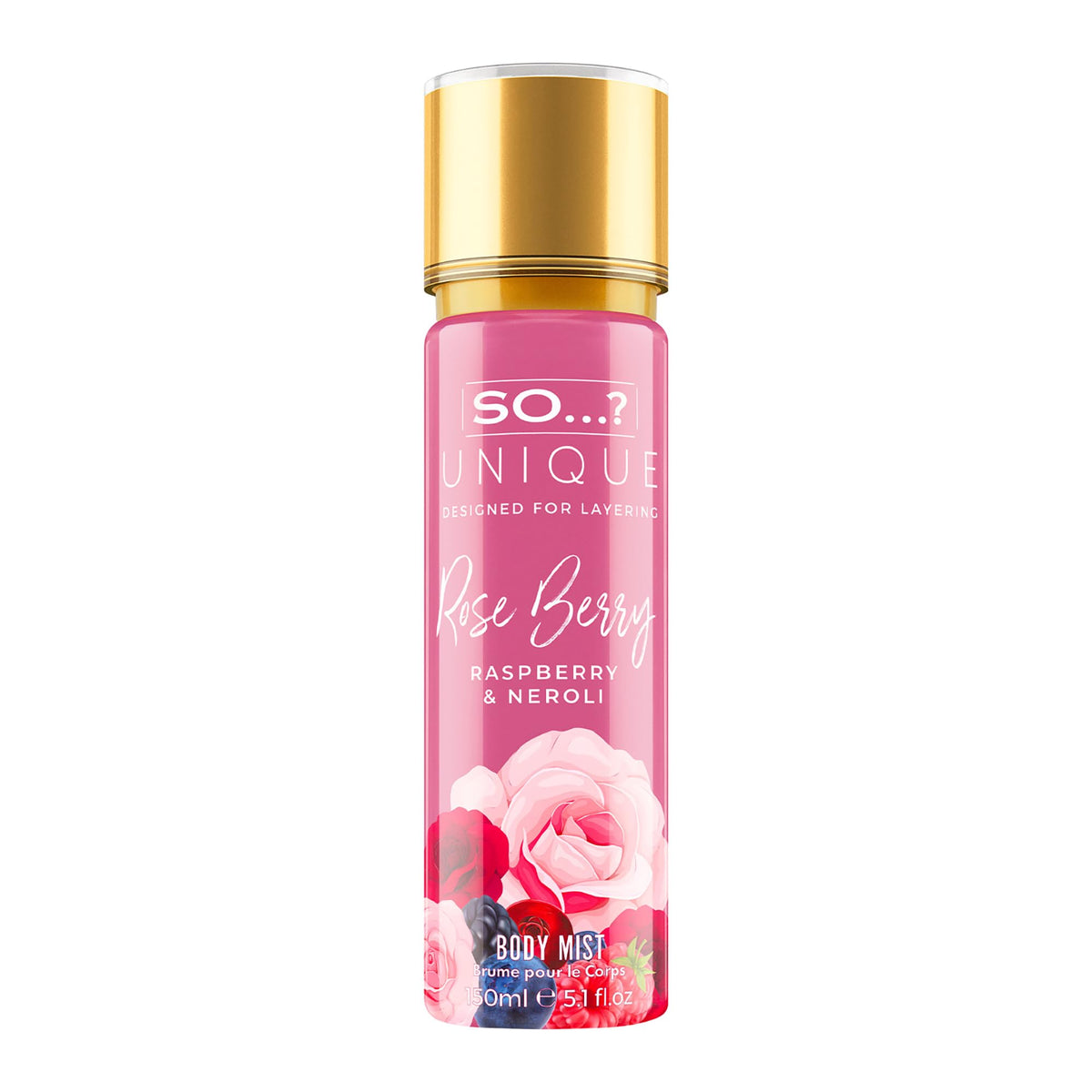 So…?...? Unique Rose Berry Body Mist - Floral, Fruity Body Spray for Women - Vegan Perfume for Women with Rose, Vanilla, Musk Notes - 5.1 oz