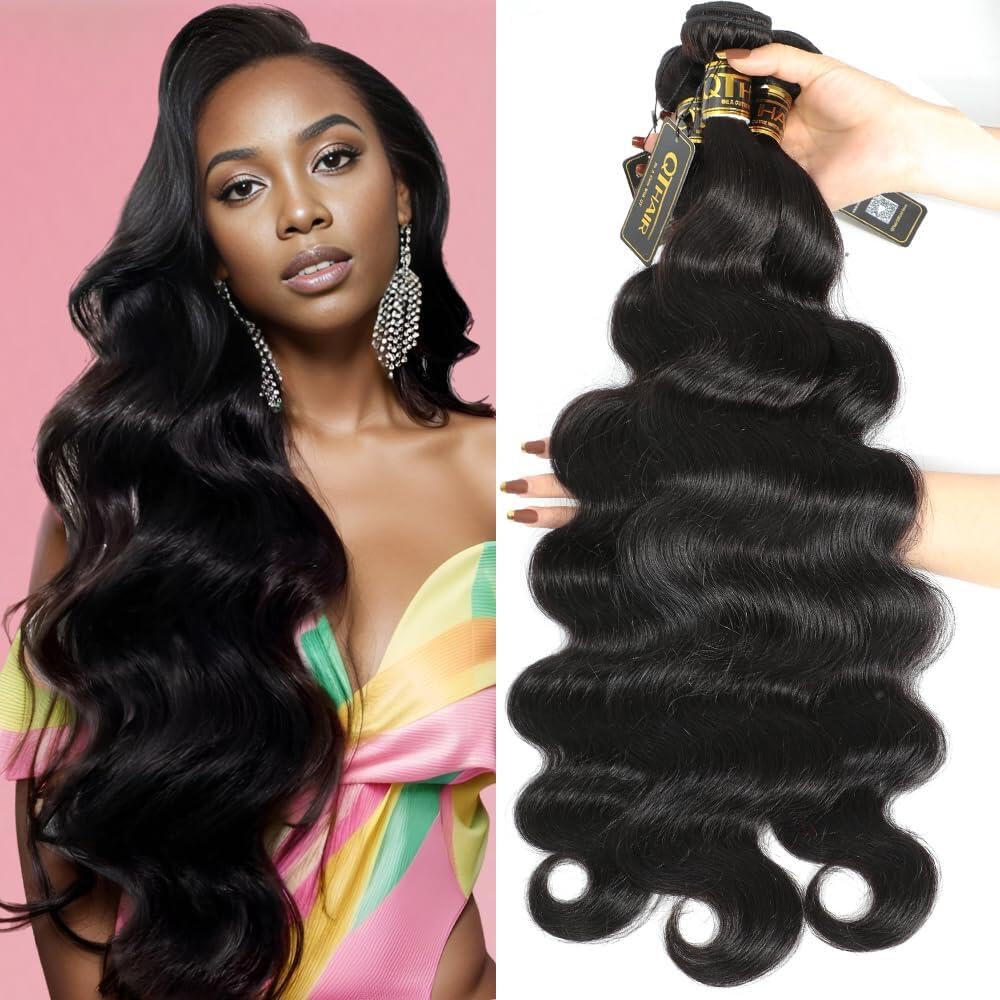 QTHAIR 14A Brazilian Virgin Body Wave Hair Bundle 32 32inch Natural 100% Unprocessed Brazilian Virgin Hair Body Wave Long Hair Bundles Weave