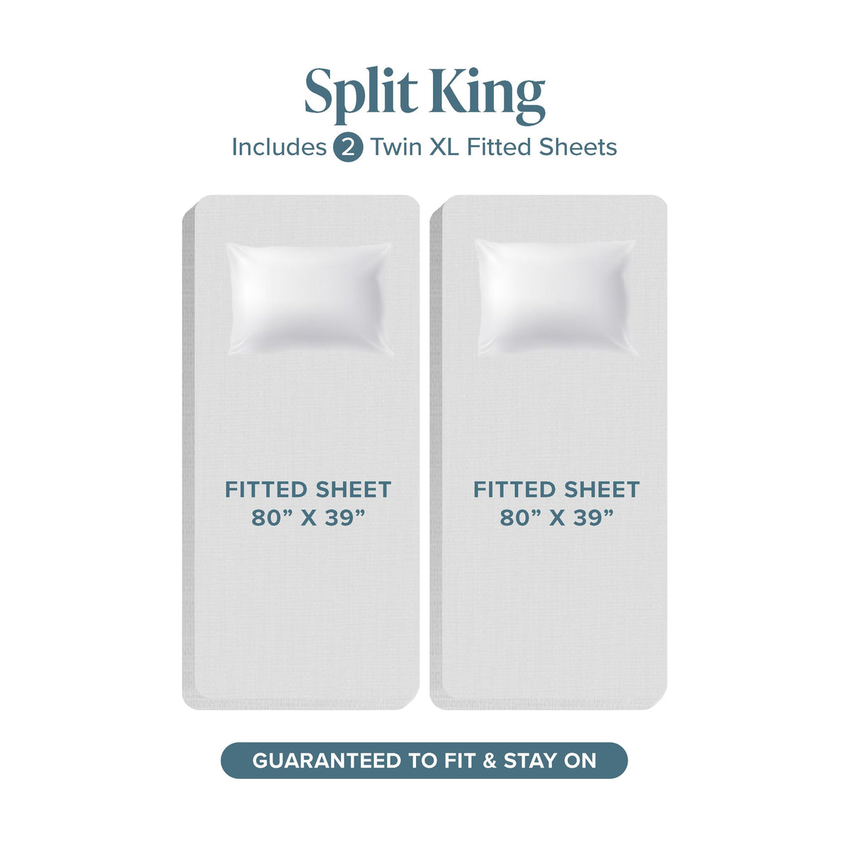Bare Home 100% Organic Cotton Split King Sheet Set - Crisp Percale Weave - Lightweight & Breathable - Bedding Sheets & Pillowcases (Split King, White)
