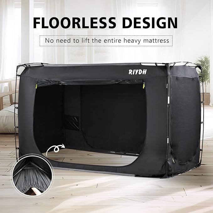 Bed Tent Bed Canopy Twin Size Tents for Adult and Kids- Original Design Portable Dream Tent Indoor Sleeping 80% Blackout with 3 Doors Breathable Big Space Tents