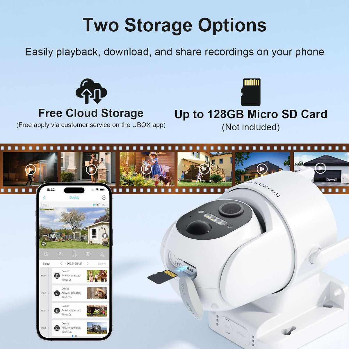 HOSAFE.COM 360° View WiFi Solar Security Cameras Wireless Outdoor