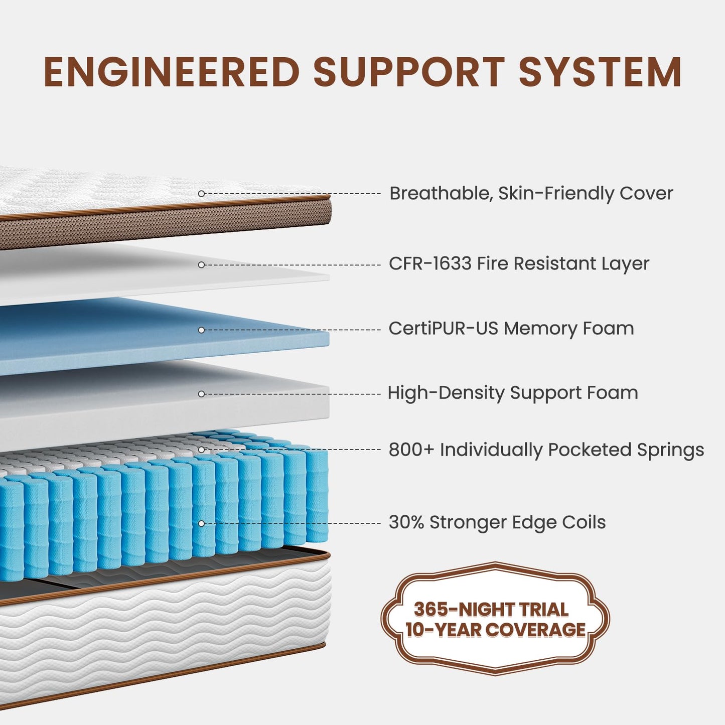 BedStory Firm Mattress Queen - 12 Inch Queen Size Hybrid Mattress - Extra Spinal Support for Back Pain Relief - 2.0mm Advanced Pocket Spring and Motion Isolation, CertiPUR-US Certified