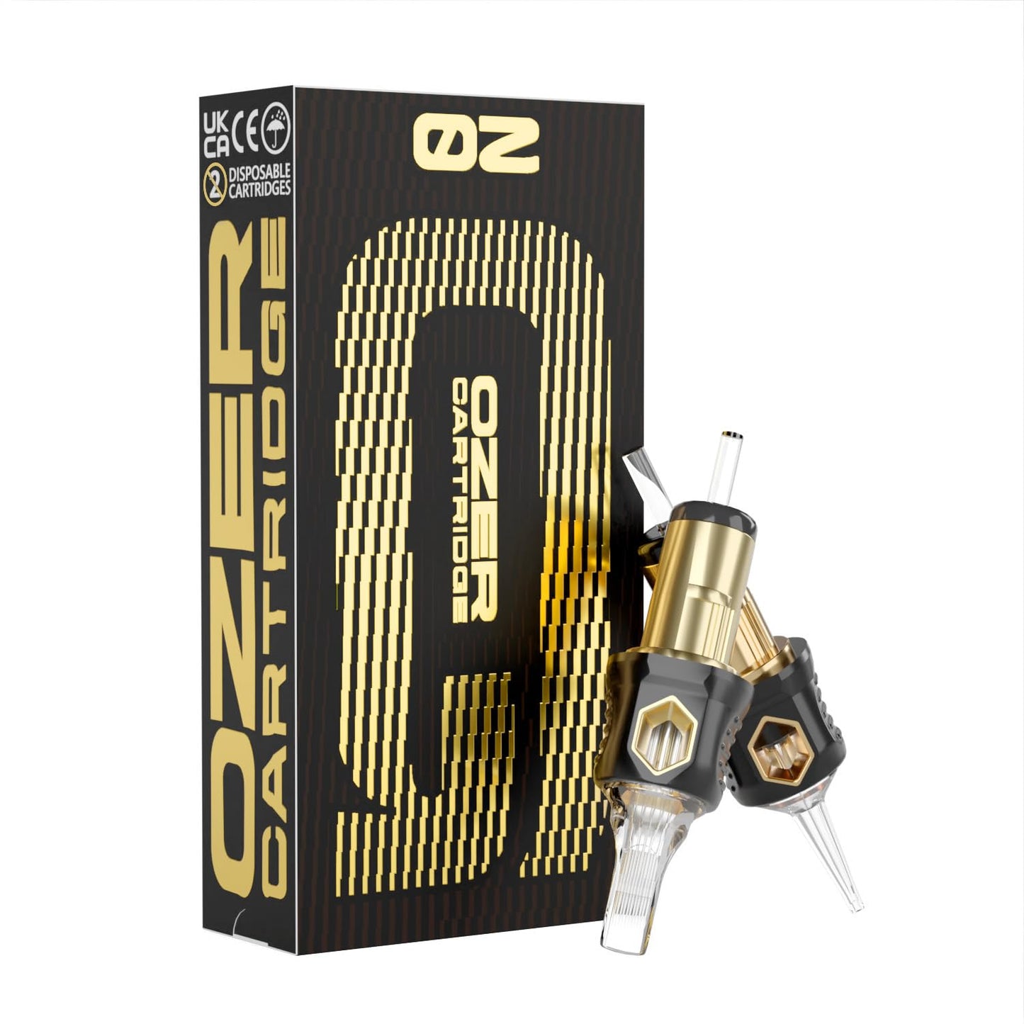 OZER Tattoo Cartridge - #1013RM(0.30mm) 20Pcs Disposable Tattoo Needles with Membrane Safety Cartridges for Tattoo Round Liner