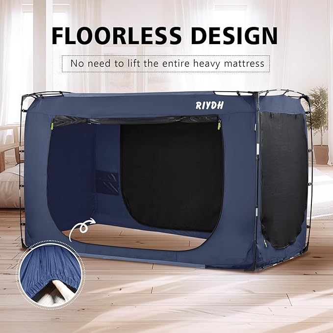 Bed Tent Bed Canopy Full Size Tents for Adult and Kids- Original Design Portable Dream Tent Indoor Sleeping 80% Blackout with 3 Doors Breathable Big Space Tents