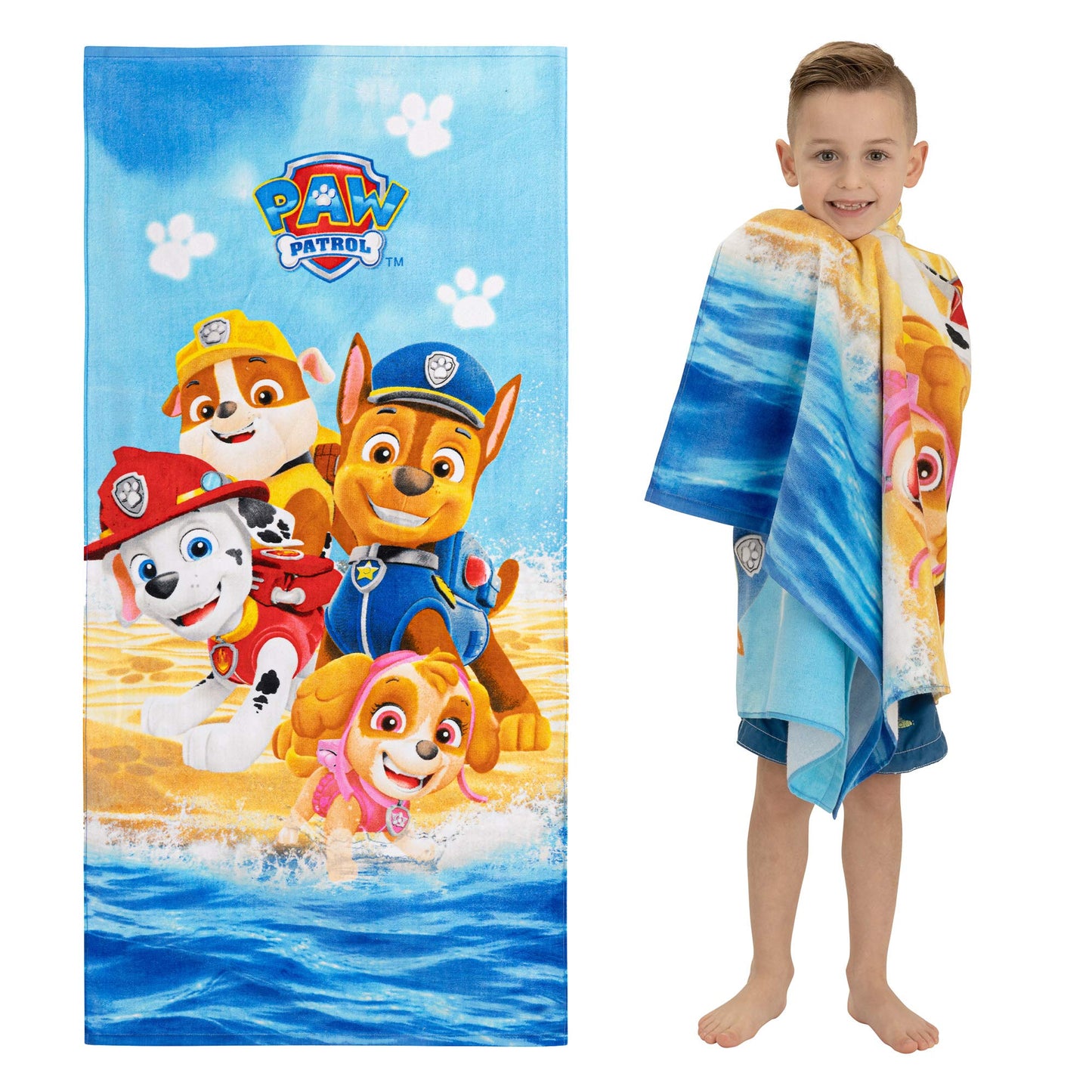 Franco Kids Super Soft Cotton Bath/Pool/Beach Towel, 58 in x 28 in, Paw Patrol