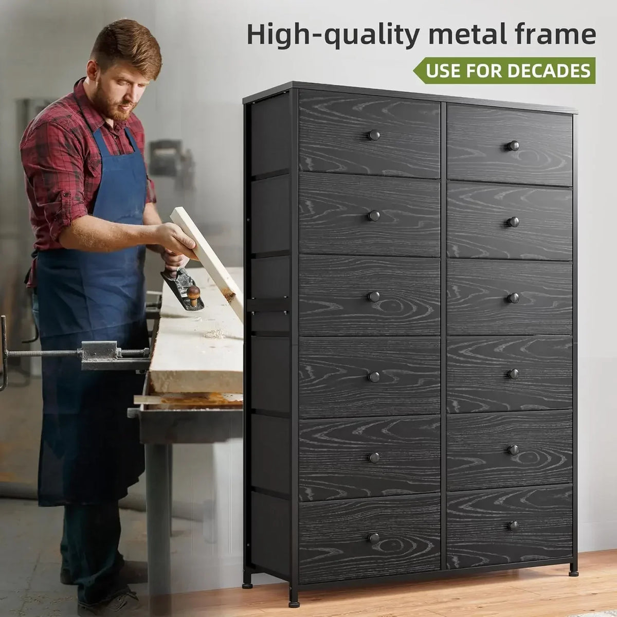 Tall Bedroom Dresser with Drawers