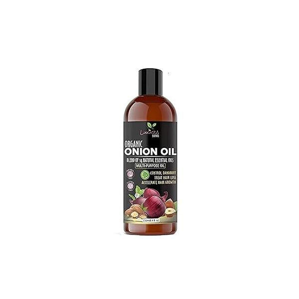 Organic Onion Oil | Controls Hair Loss, Dandruff, & Helps with Growth Infused 14 Essential Oils for Strong Roots Sulfate-Free Care 8.45 Fl Oz/250ml