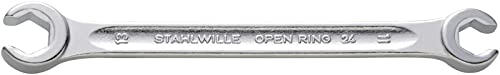 Stahlwille 41482428 24a Double Ended Angled Open Ring Wrench, Hexagon, Size 3/8" x 7/16", 155 mm Length, Chrome Alloy Steel, Anti-slip Drive Profile, Made in Germany - size: 3/8" x 7/16"