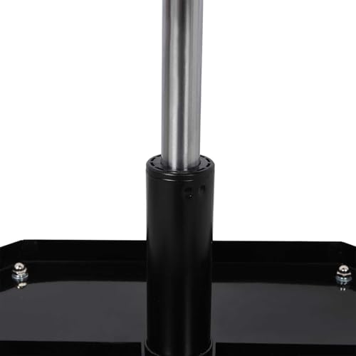 250 lb Rolling Workshop Stool with Tool Tray – Adjustable 16.5″‑21″ Gas‑Lift Mechanic Chair, 360° Swivel Casters & Plush Padded Seat for Auto Repair & Car Detailing (Black + Blue)
