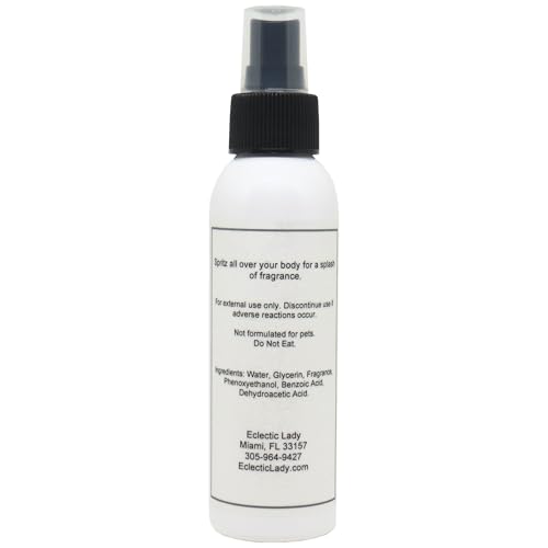 Eclectic Lady Jasmine Body Spray, 4 ounces, Body Mist for Women with Clean, Light & Gentle Fragrance, Cologne with Soft, Subtle Aroma For Daily Use