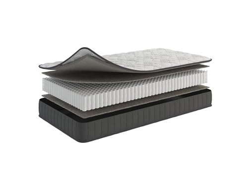 Ottomanson Twin 9" Hybrid Mattress - Medium-Firm Support - Made in USA - Individually Pocketed Coils & CertiPUR-US Foam - Fiberglass-Free - Bed in a Box
