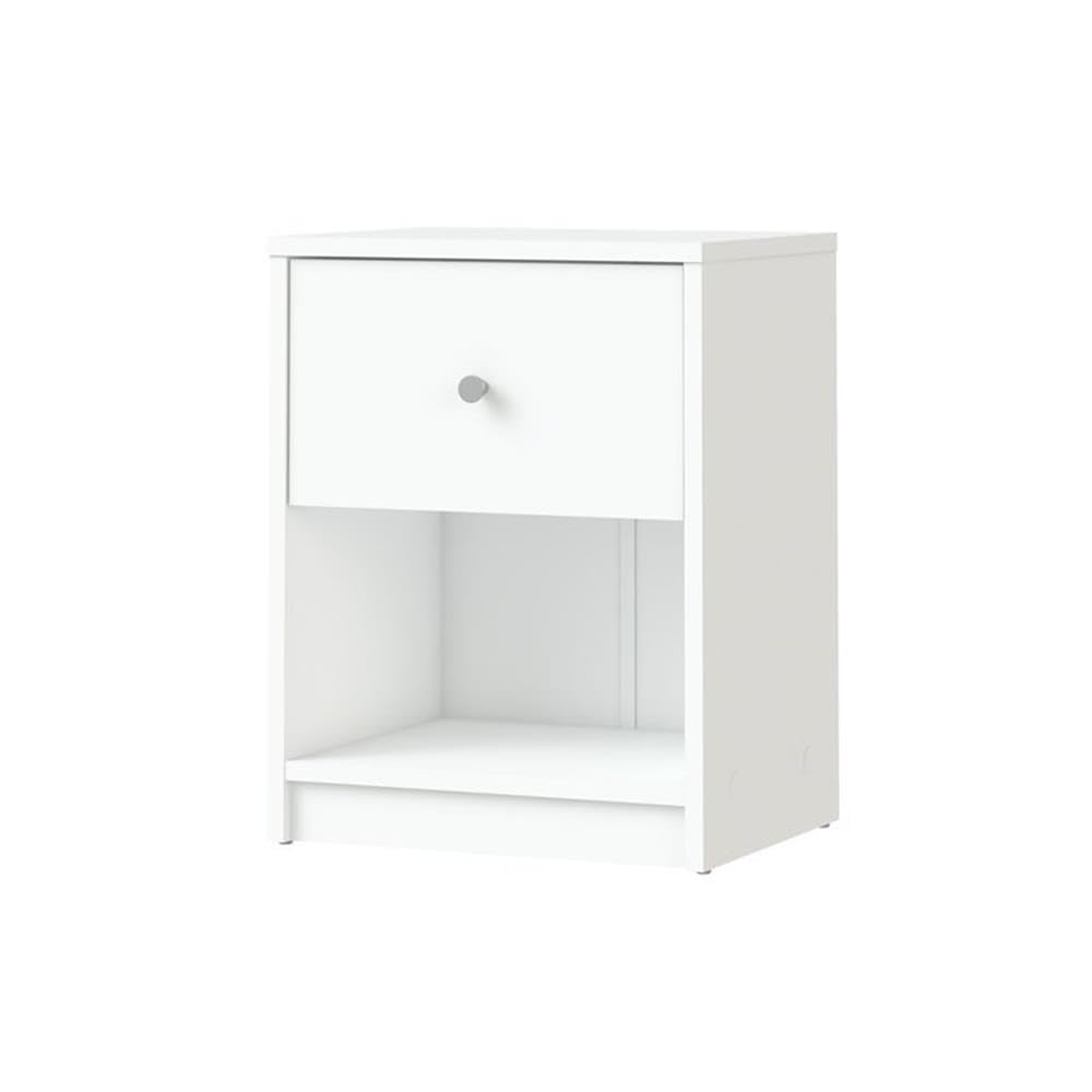 Home Square 4 Pieces Set of Modern Wood Bedroom Furniture in White Finish