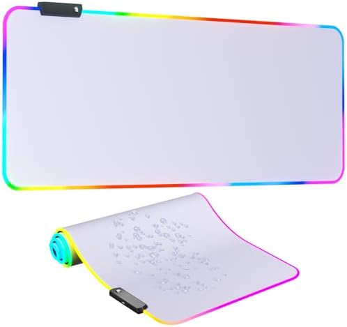 RGB Mousepad Led Mouse Pad, Large Mouse Pad,Led and Big Mouse mat(White)