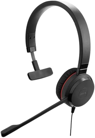 Jabra Evolve 30 II (2025 Edition) Wired Single-Ear Headset with Mic for Work - 3.5mm Jack, USB-A/USB-C Connectivity, with Noise-Cancelling Microphone, Microsoft Teams Certified, Call Control - Black