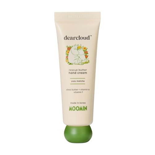 Moomin Rescue Butter Hand Cream - Ultra Repair for Dry, Cracked Hands, Shea Butter, Vitamin E, and Vitamin F (Yuzu Matcha)