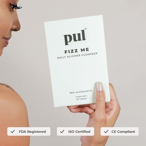 PUL Aligner Cleaner Tablets (Pack of 96) – For Cleaning Invisalign, All Clear Aligners & Retainers – Removes Odor, Stains, Plaque – Cleans Dentures, Night & Mouth Guards, All Dental Removables