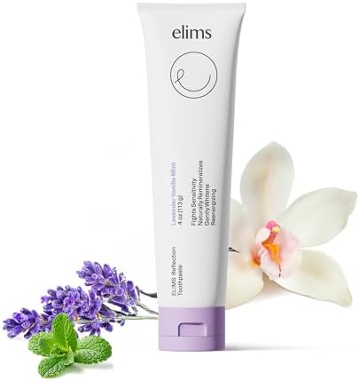 Elims Nano Hydroxyapatite Toothpaste – Fluoride-Free, Xylitol Remineralizing, Whitening Toothpaste for Sensitive Teeth, SLS-Free, Lavender Vanilla Mint Favlor for Adults & Kids, 4oz