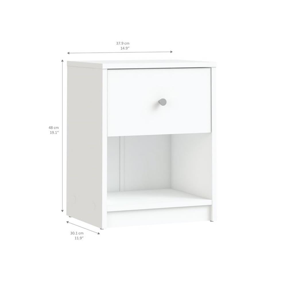 Home Square 4 Pieces Set of Modern Wood Bedroom Furniture in White Finish