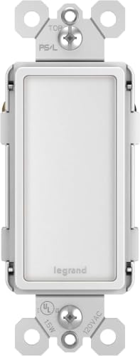 Pass & Seymour LED Adjustable Night Light Outlet | Tamper-Resistant | Five Light Levels | Auto Light Sensor | White | Pack of 6