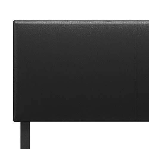 FURINNO Pessac PU Leather Upholstered Platform, Twin, Black