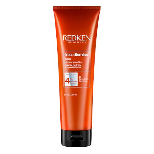 Redken Frizz Dismiss Mask, Intense Smoothing Treatment For Unruly Hair - Ultra Hydrating Smoothing Hair Mask, Hydrates, Smooths and Tames Frizz