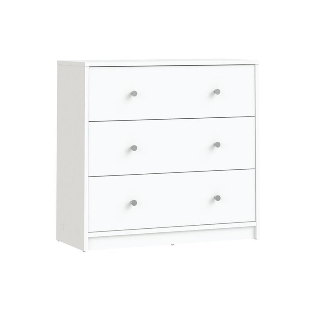Home Square 4 Pieces Set of Modern Wood Bedroom Furniture in White Finish