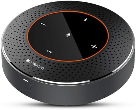 Spracht Desktop or Travel Conference Speaker & Microphone Voice Pickup w/Noise Reduction/Mute/Indicator 360° Omnidirectional Mic w/Bluetooth or USB Connectivity 5.0 for Zoom MCP4010