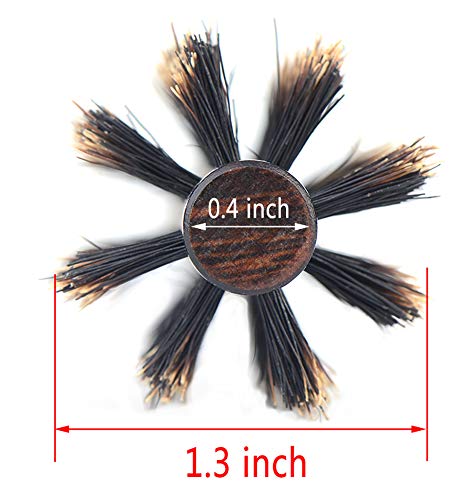 PERFEHAIR Small Round Hair Brush for Thin or Short Hair, Mini Round Boar Bristle Beard Brush for Men & Women