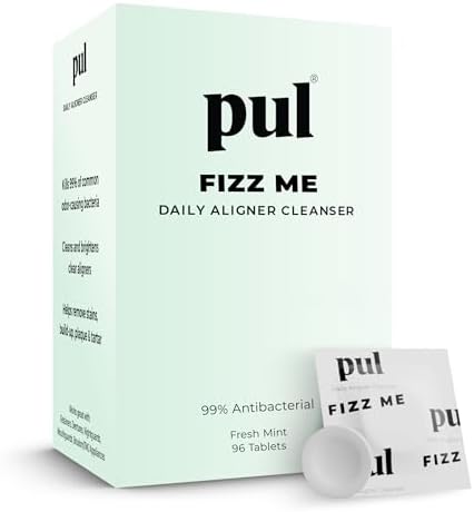 PUL Aligner Cleaner Tablets (Pack of 96) – For Cleaning Invisalign, All Clear Aligners & Retainers – Removes Odor, Stains, Plaque – Cleans Dentures, Night & Mouth Guards, All Dental Removables