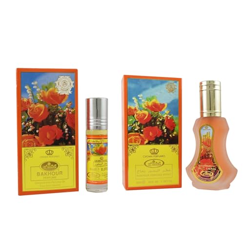 Al Rehab Bakhour 2-Piece Set for Unisex, (1.18 Oz Eau De Parfum Spray + 0.20 Oz Concentrated Perfume Rollerball)