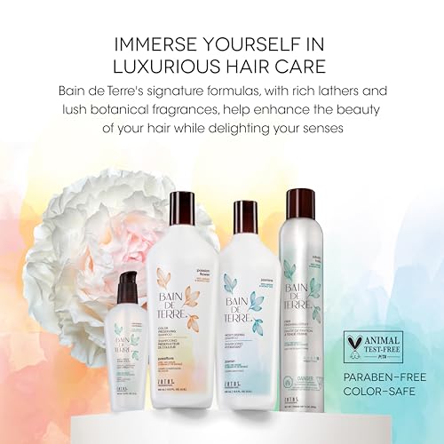 Bain de Terre Infinite Hold Firm Finishing Spray, Lasting Control & Shine, Heat & Humidity Protection with Argan & Monoi Oils, Paraben-Free, Color-Safe, Vegan, 9.1 Fl Oz