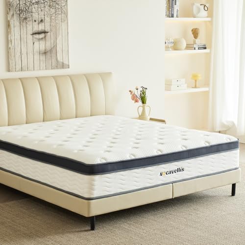 Nocavellis Full Size Mattress 10 Inch Hybrid Mattresses Full with Gel Memory Foam and Pocket Spring for Cool Sleep and Pressure Relief, Breathable Comfort Soft Bed Mattress in a Box, Medium Firm Feel