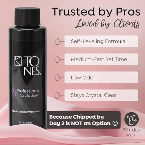 TONES Monomer Acrylic Nail Liquid - *Watermelon Scented* - Professional-Grade Nail Monomer Liquid for Acrylic Nail Powder - MMA-Free Acrylic Monomer Liquid - (8 Fl Oz)