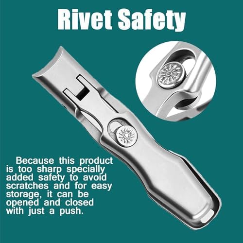 MightyClip Nail Clippers - German Stainless Steel for Men, Includes Nail File and Storage Box (Silver)