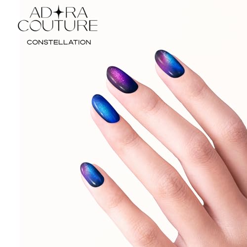 Semi Cured Gel Nail Strips with 30 Pieces - Salon Quality Manicure Kit for Women Easy Application Wraps Includes Prep Pads Nail File Wooden Stick, UV Light Required - M Constellation