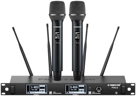 Phenyx Pro Dual True Diversity Auto Scan Wireless Microphone System PTAU-2