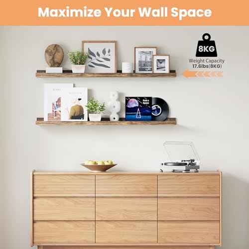 Floating Shelves for Wall Decor and Storage (6 Count)