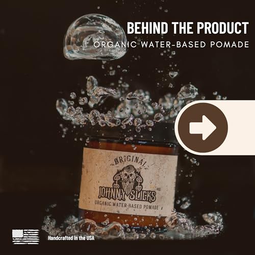 Water Based Pomade | Strong Hold, High Shine, Organic Styling for Men | Promotes Healthy Hair Growth & Helps Hydrate Dry Skin (Original, 4 Ounce) US Made, Veteran Owned