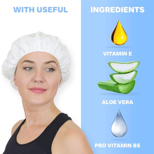 Drench No Water Hair Washing Cap - Waterless Shower Caps with Shampoo and Conditioner - Disposable Rinse Free Wash Aids - Ideal for Elderly and Disabled - Pack of 12
