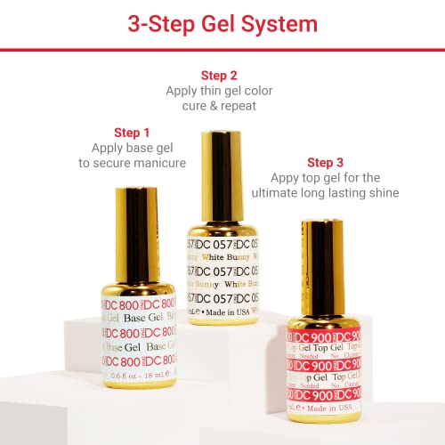DND DC Gel Polish Set, Pink Collection, UV/LED Gel Polish and Air Dry Nail Lacquer, Matching Chip-Free Polish Duo, 006 Deep Pink, 0.5 Fl Oz