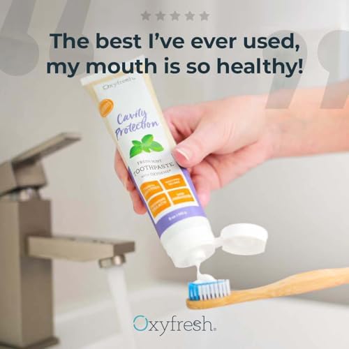 Oxyfresh Premium Cavity Protection – Fresh Mint Fluoride Toothpaste – Low Abrasion Anticavity Toothpaste for Sensitive Teeth – Remineralizing Enamel Repair to Prevent Tartar & Cavities | 5oz