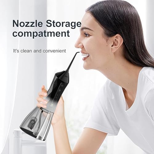 Water Dental Flosser Teeth Pick: Portable Cordless Oral Irrigator 320ML Rechargeable Travel Irrigation Cleaner with 5 Flossing Tips, IPX7 Waterproof Electric Flossing Machine for Teeth Cleaning